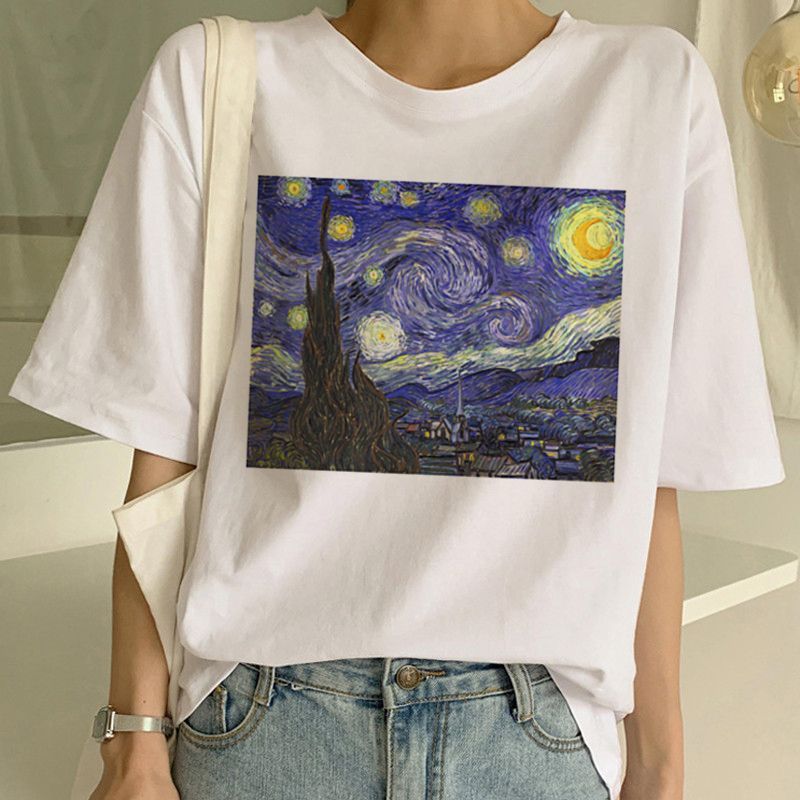 Van Gogh T-Shirt, Art Painting T-Shirt Women