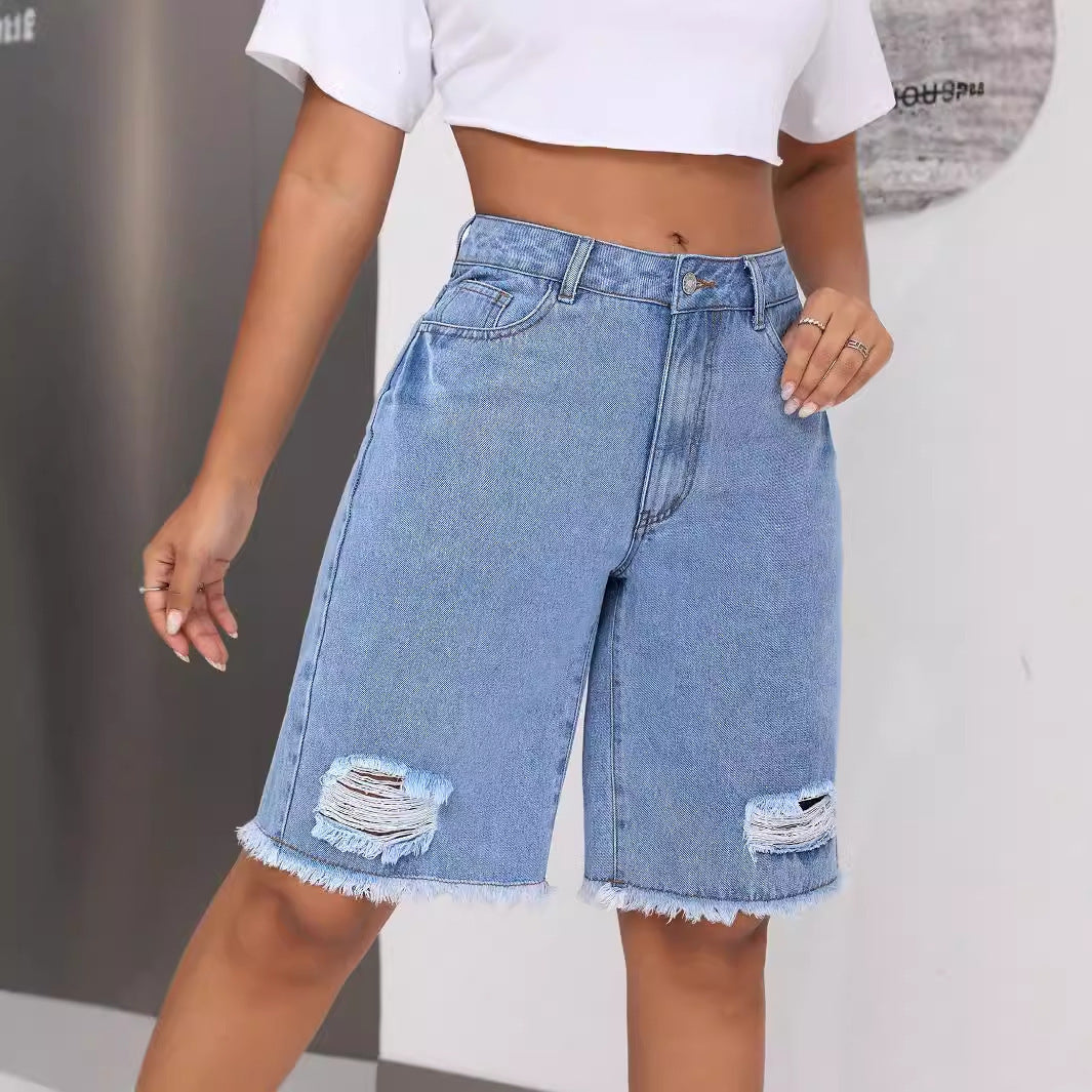 Casual Ripped Jeans Shorts for Women