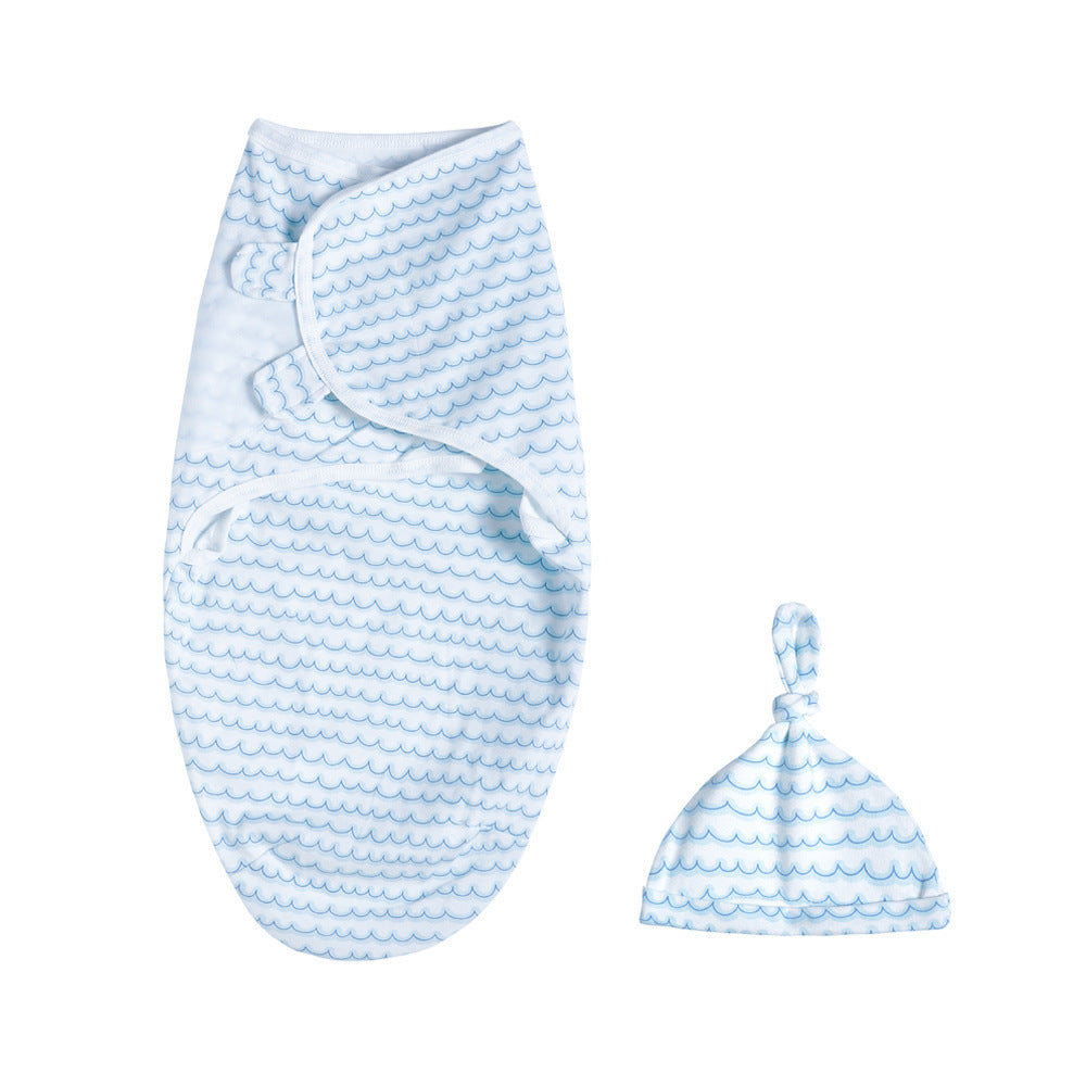 Cotton Baby Towel, Anti-startle Swaddling Sleeping Bag, Containing Beanie