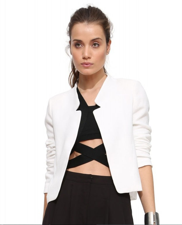 New Fashion Women's Short Blazer, Solid Slim Female Blazers