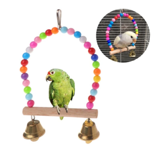 New Natural Wooden Parrots Swing, Toy Birds Perch Hanging Swi