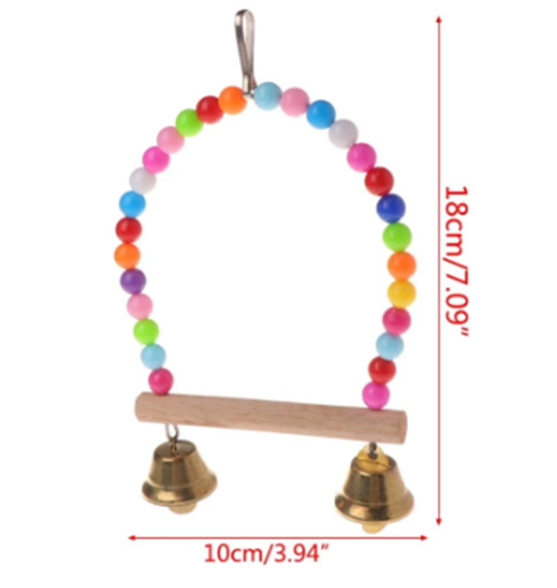 New Natural Wooden Parrots Swing, Toy Birds Perch Hanging Swi