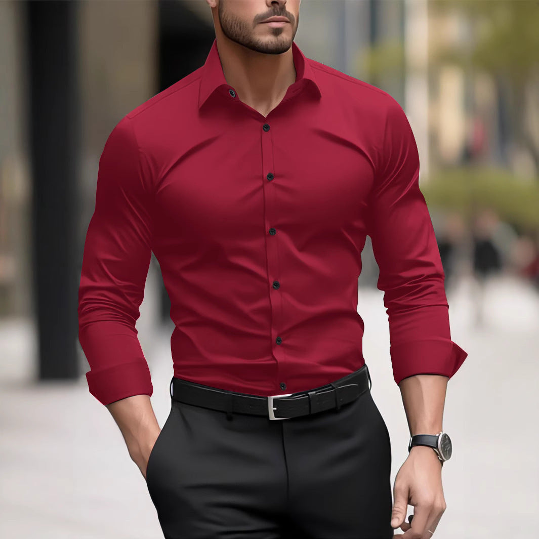 Men's Business Casual Long Sleeve Shirt