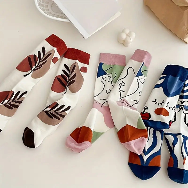 Oil Painting Art Autumn And Winter Socks for Women