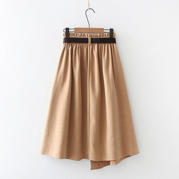 High Waist Slimming Irregular Midi Skirt