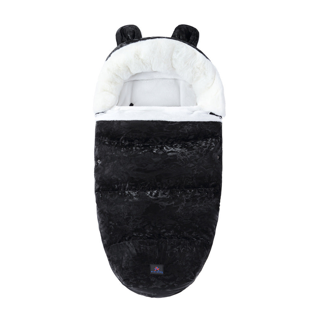 Baby Sleeping Bag, Baby Going Out Thickened Fleece Warm Stroller Fur Collar Blanket