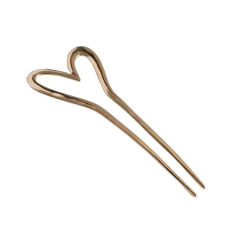 New Stylish Love U-shaped Alloy Hairpin, Back Head Hair Comb Updo Hair