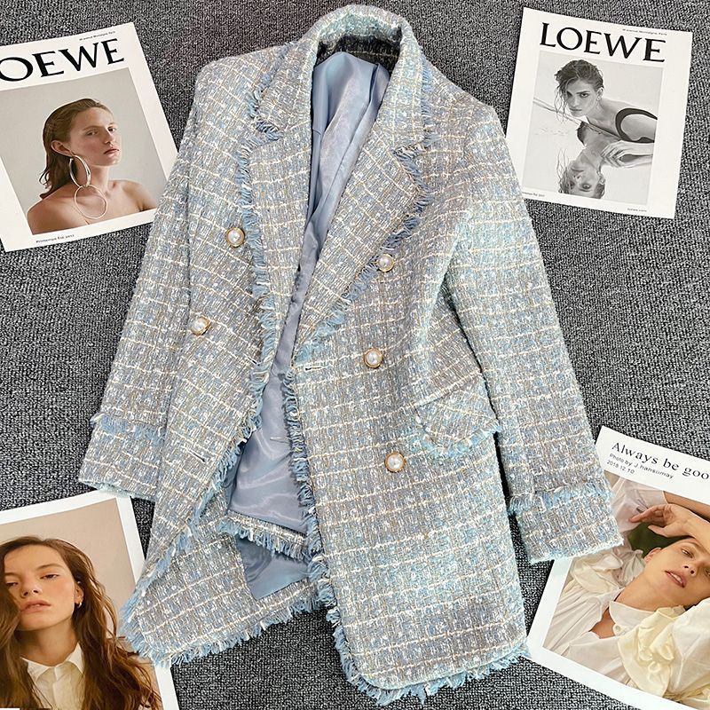 Lake Blue Style Blazer For Women