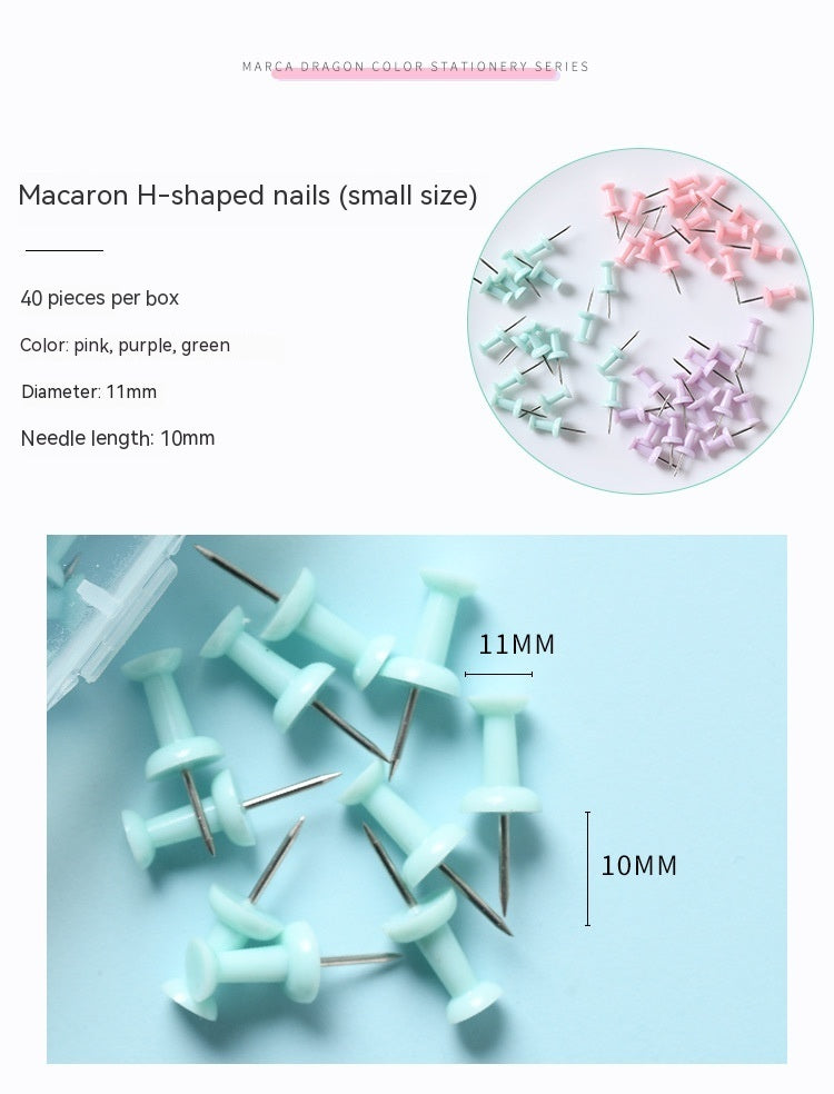 Macaron Color Boxed Push Pin, Simple Creative Large Small Size Plastic Pushpin, Office Supplies