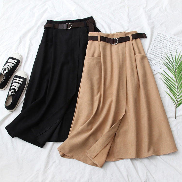 High Waist Slimming Irregular Midi Skirt