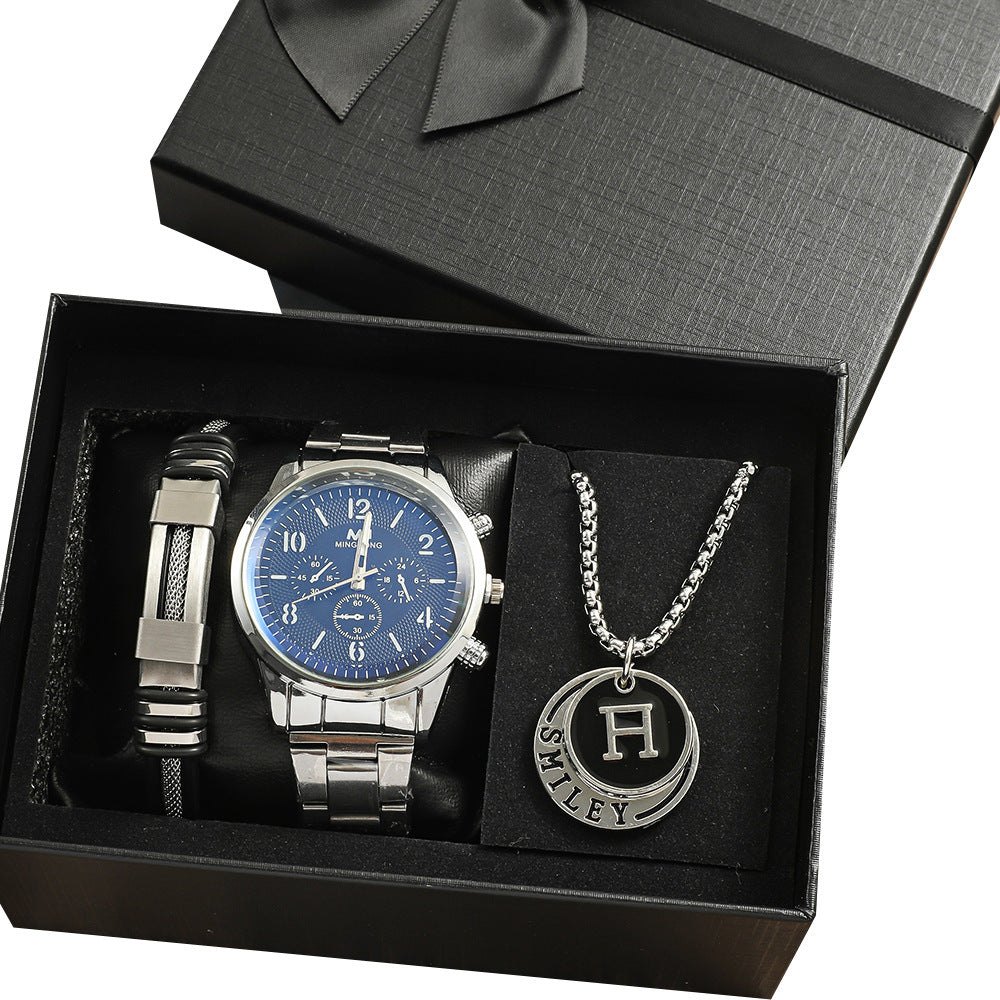 Men's Gift, Holiday Birthday Gift Bracelet Necklace Watch Suit