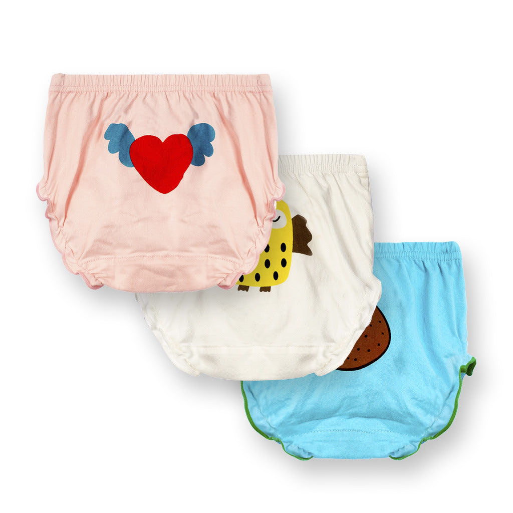 Cartoon Baby Panties Cotton 3-pack