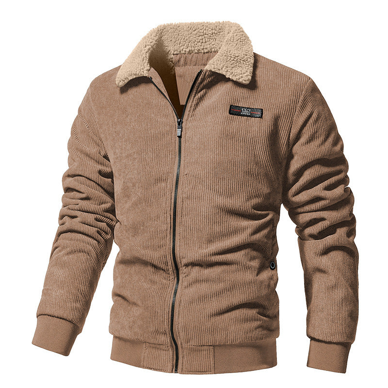 Corduroy Jacket Padded Coat for Men