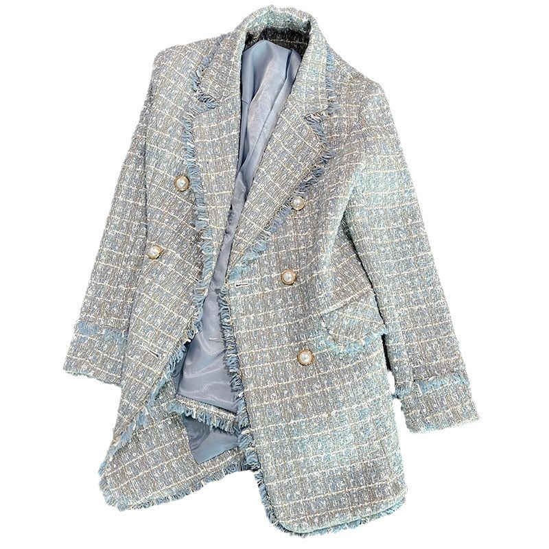 Lake Blue Style Blazer For Women