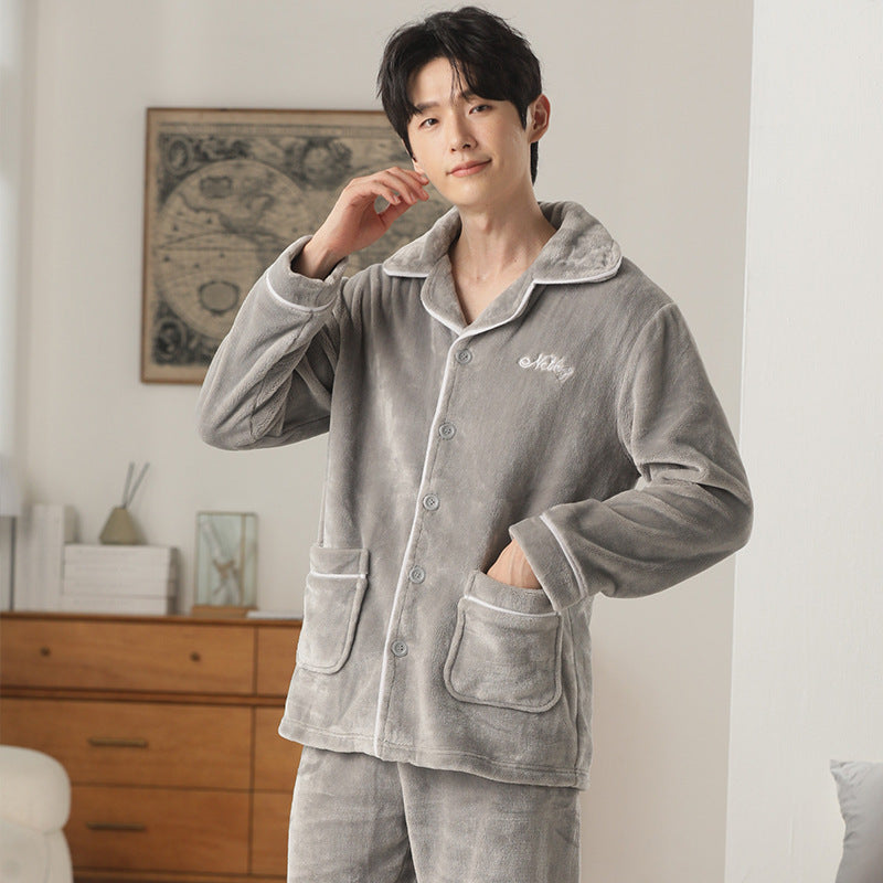 Autumn And Winter Flannel Men's Pajamas