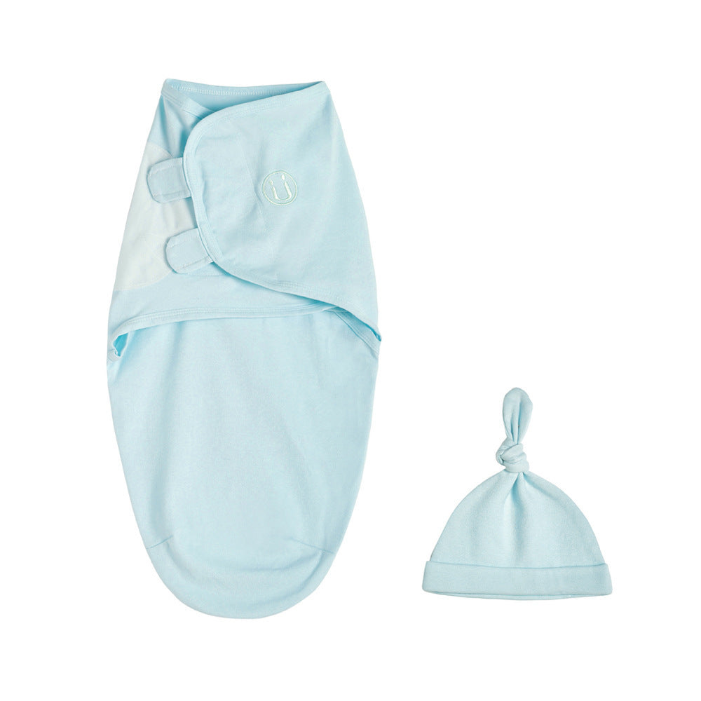 Cotton Baby Towel, Anti-startle Swaddling Sleeping Bag, Containing Beanie