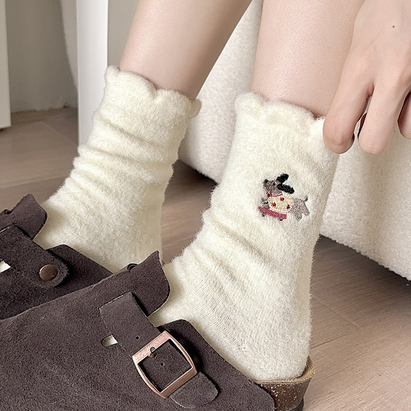 Cartoon Puppy Warm Socks for women