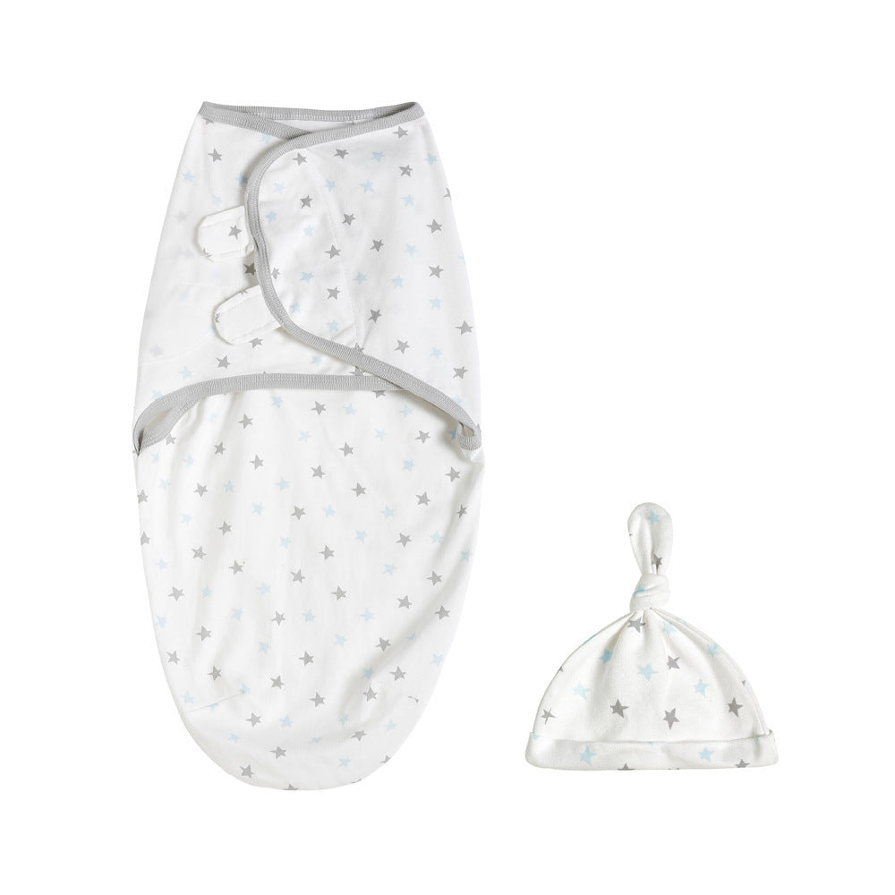 Cotton Baby Towel, Anti-startle Swaddling Sleeping Bag, Containing Beanie