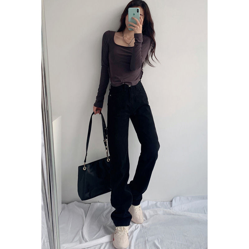 New High Waist Straight Mopping Pants for Women