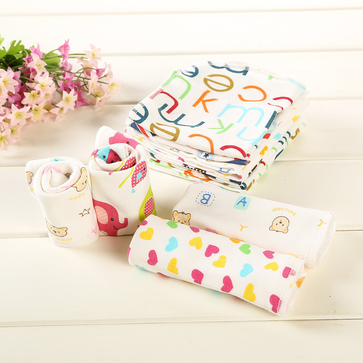 Baby Saliva Towel, Printed Children's Small Kerchief