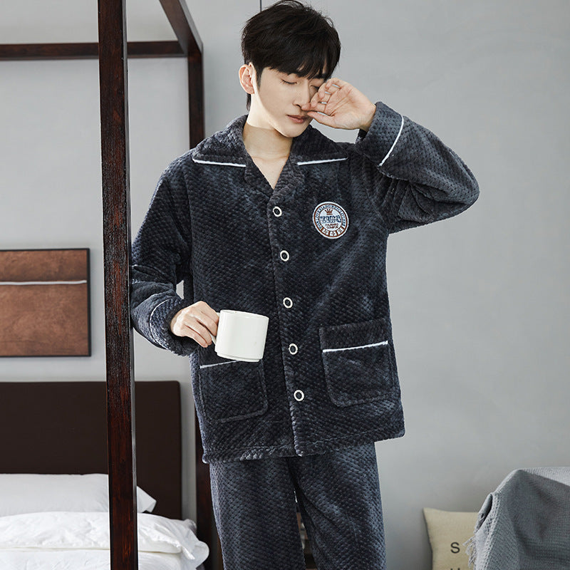 Autumn And Winter Flannel Men's Pajamas