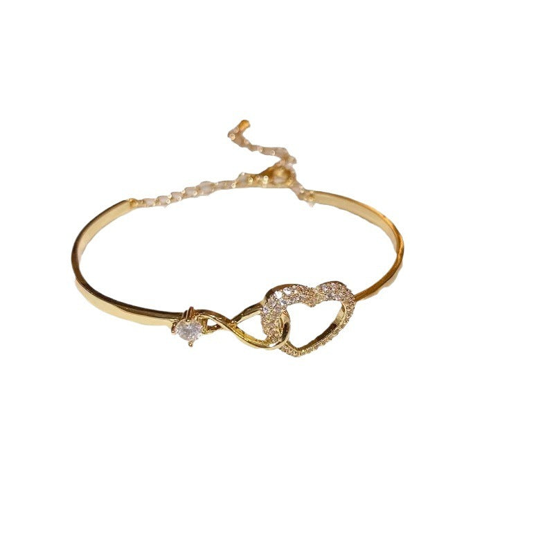 Chain Hollowed Heart Shape Bracelet, Elegant Design