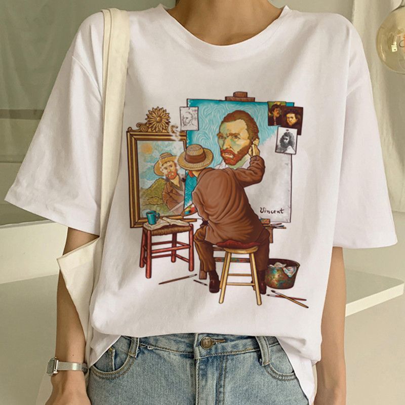 Van Gogh T-Shirt, Art Painting T-Shirt Women