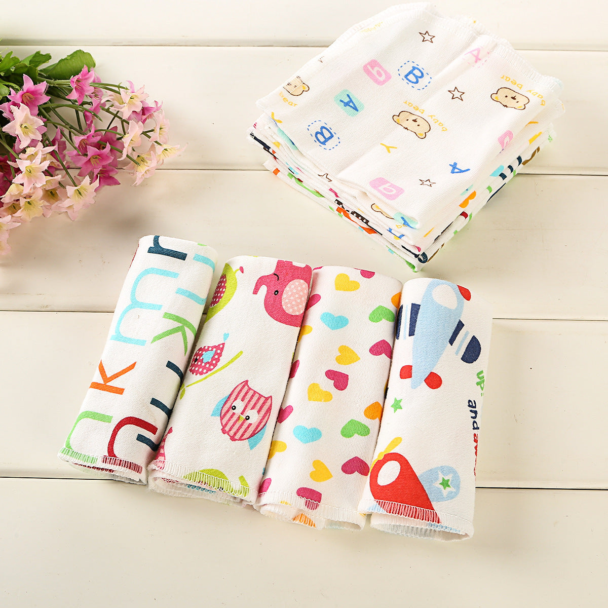 Baby Saliva Towel, Printed Children's Small Kerchief