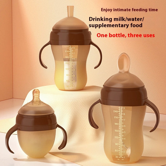 Simple And Portable Baby Silicone Bottle