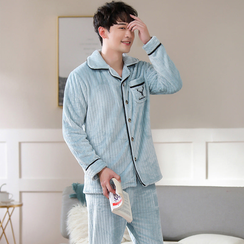 Autumn And Winter Flannel Men's Pajamas