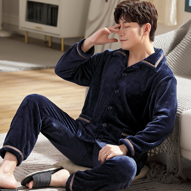 Autumn And Winter Flannel Men's Pajamas