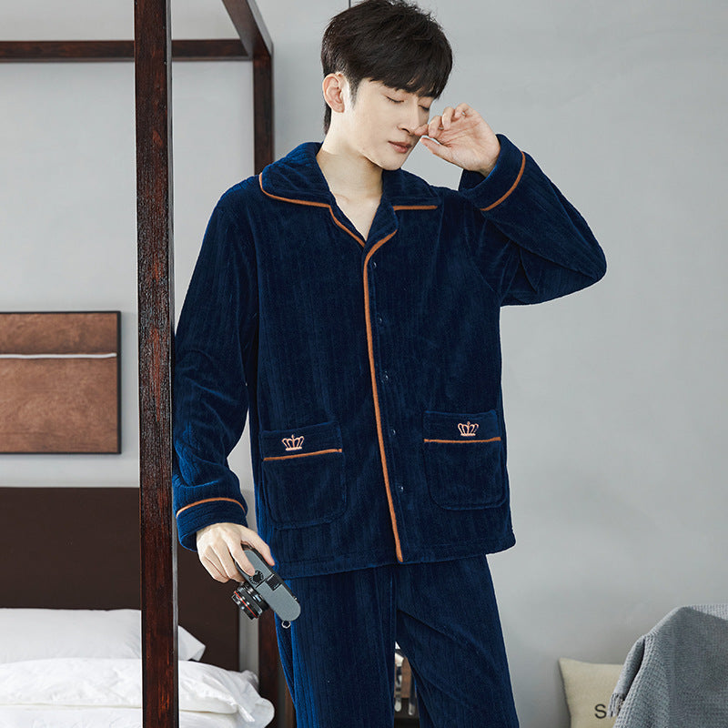 Autumn And Winter Flannel Men's Pajamas