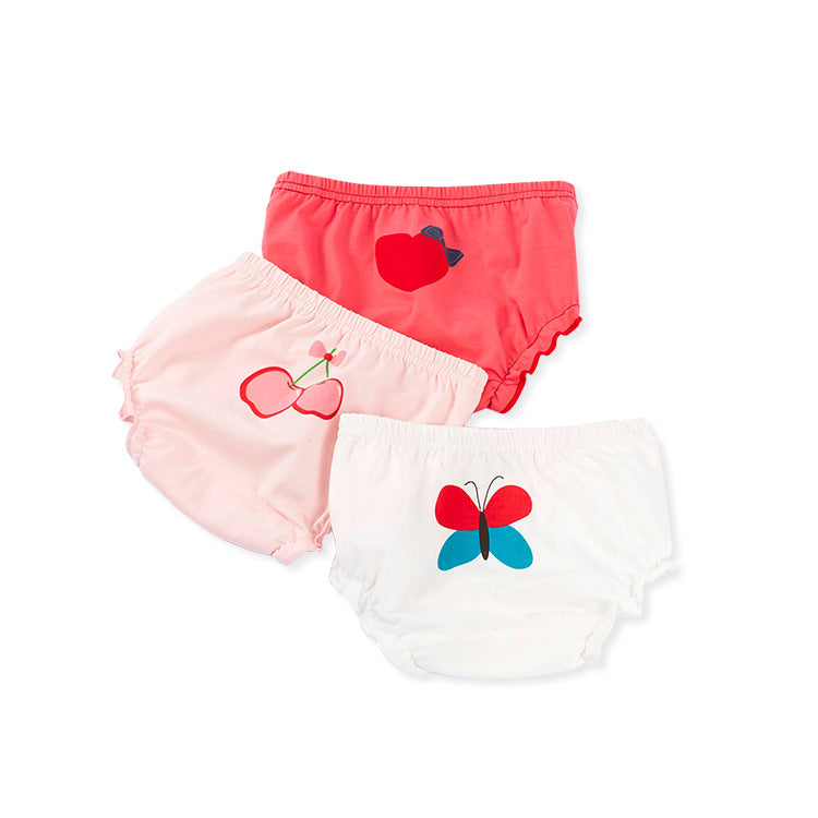 Cartoon Baby Panties Cotton 3-pack