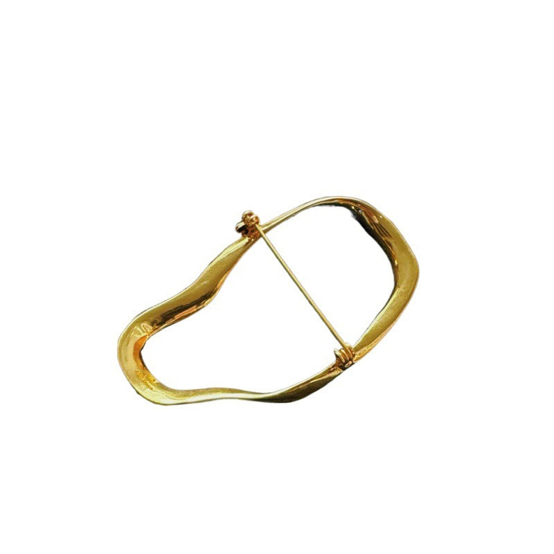 Luxury Irregular Brooch, Gold British Retro Style