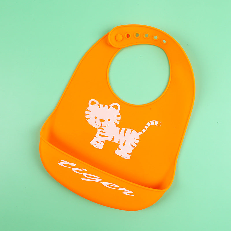 Creative Baby Cartoon Printed Silicone Bib