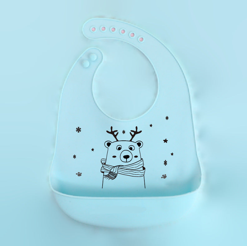 Creative Baby Cartoon Printed Silicone Bib