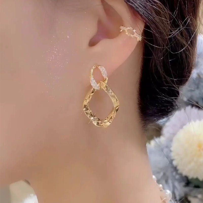 Double-layer Ring Buckle Earrings