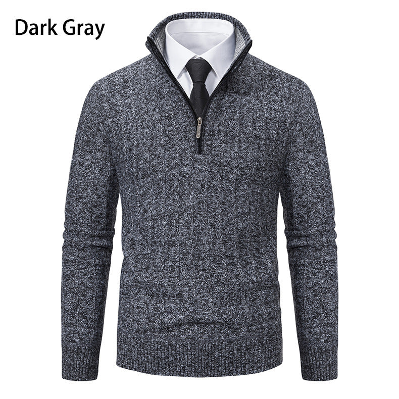 Men's Half Zipped Pullover, Fleece Sweater for Men