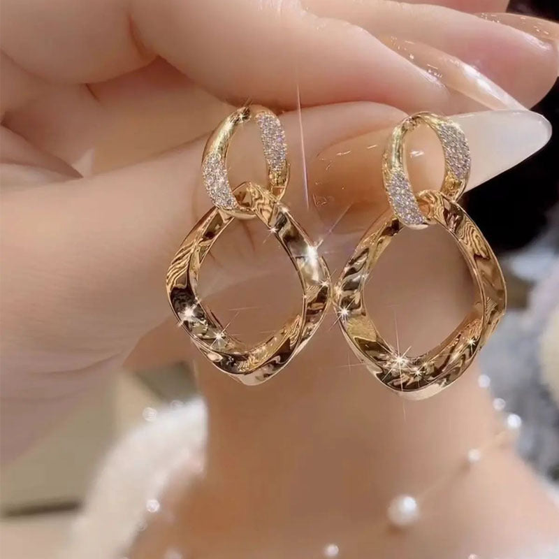 Double-layer Ring Buckle Earrings