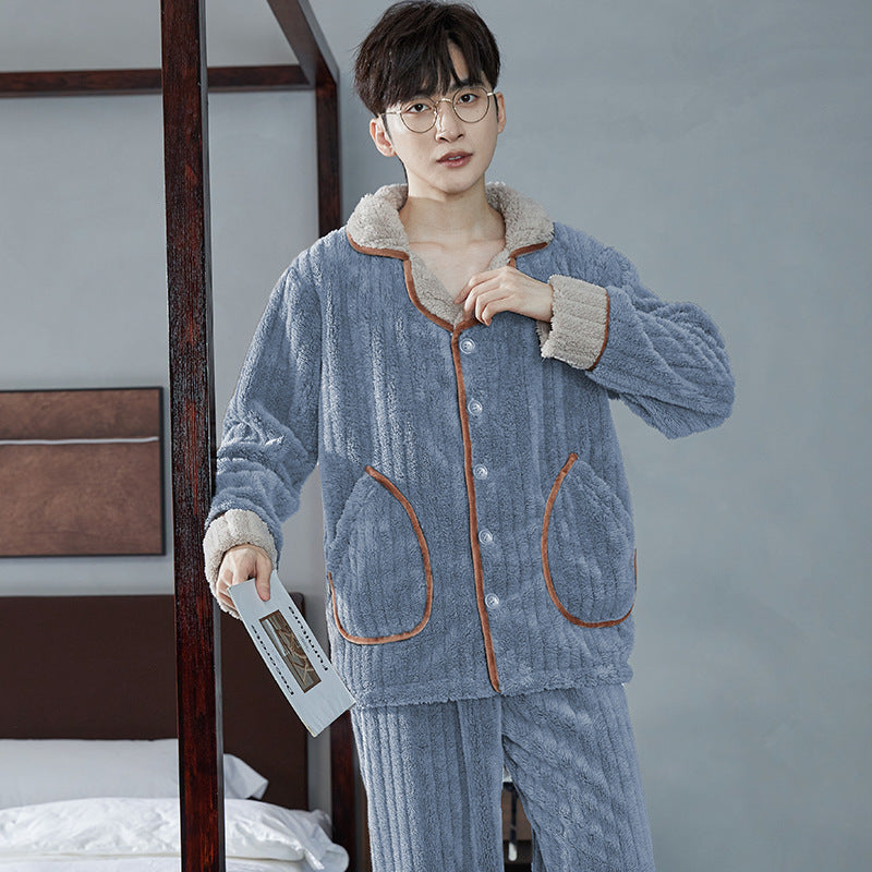 Autumn And Winter Flannel Men's Pajamas