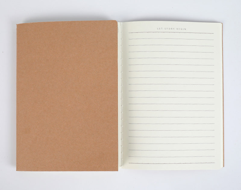 Leather Cover Thread Beige Eye Paper, Soft Copy Notebook