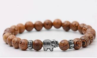 8mm Natural Volcanic Rock, Colorful Stone Elephant Bracelet For Men