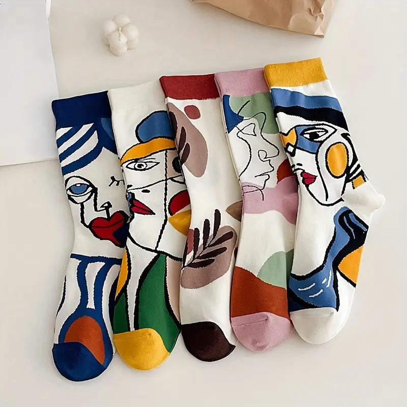 Oil Painting Art Autumn And Winter Socks for Women