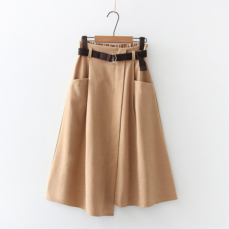 High Waist Slimming Irregular Midi Skirt