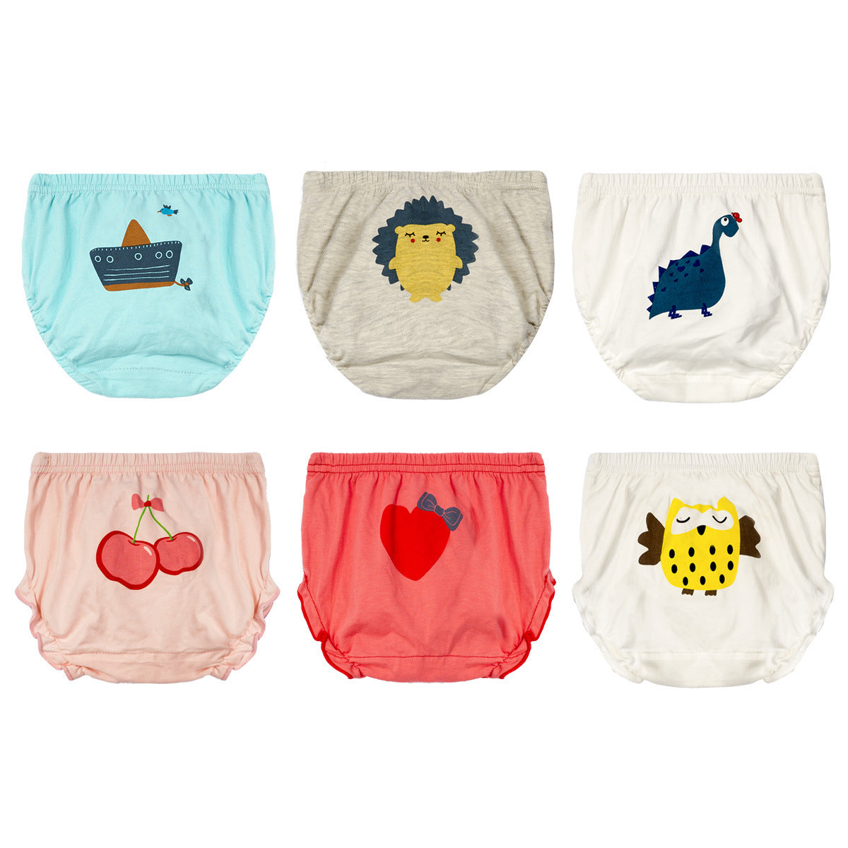 Cartoon Baby Panties Cotton 3-pack