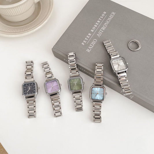 Retro Small Square Watch, Female Steel Strap Watch