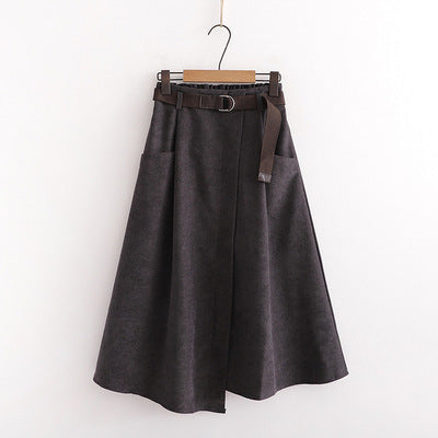 High Waist Slimming Irregular Midi Skirt