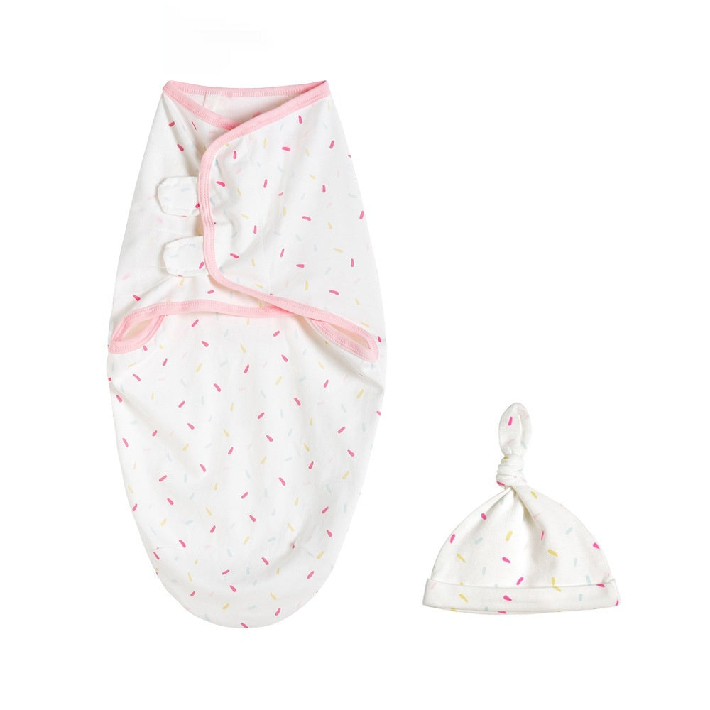 Cotton Baby Towel, Anti-startle Swaddling Sleeping Bag, Containing Beanie