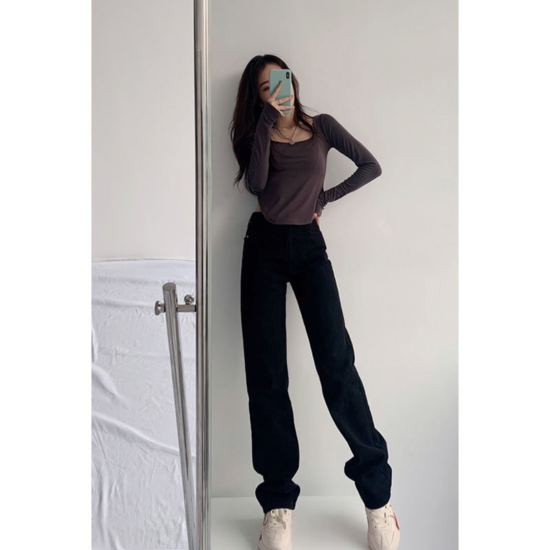 New High Waist Straight Mopping Pants for Women