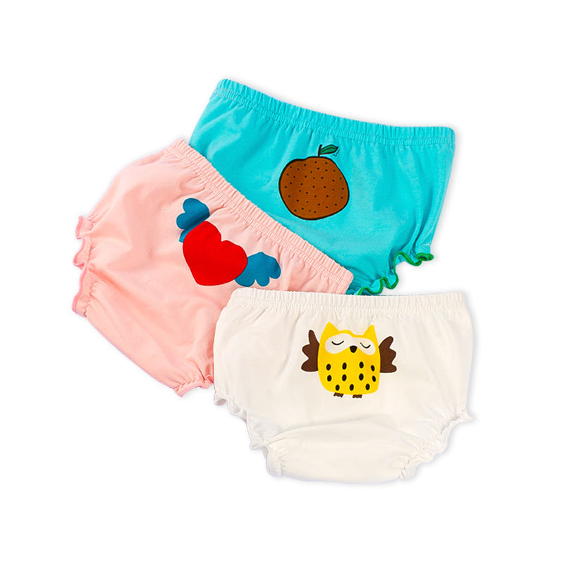 Cartoon Baby Panties Cotton 3-pack